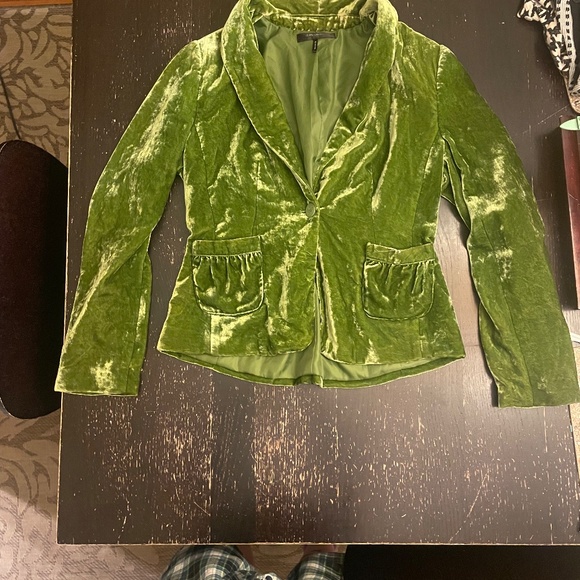 Green velvet womens jacket - Picture 3 of 10